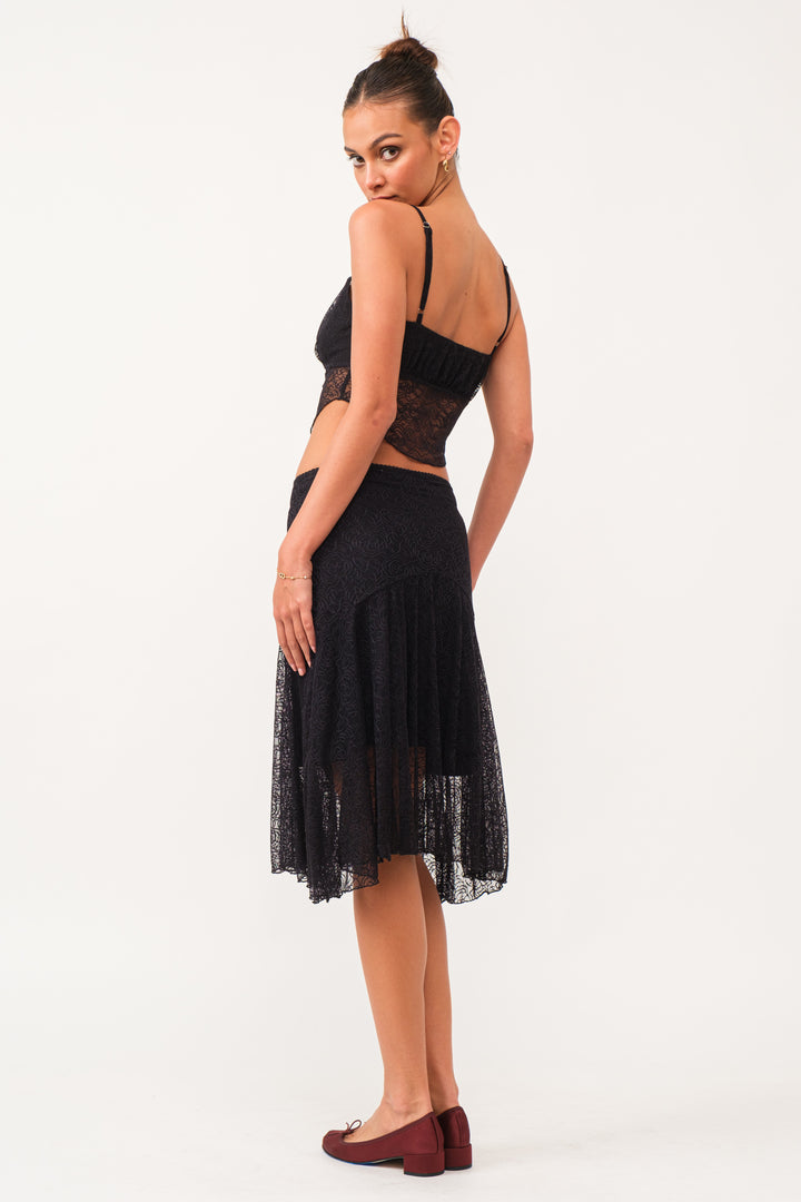 Anaïs Lace Flared Midi Skirt