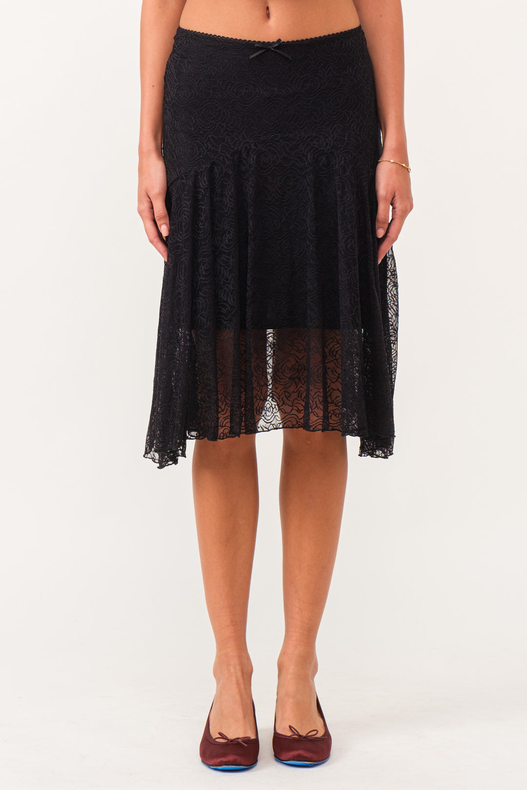 Anaïs Lace Flared Midi Skirt