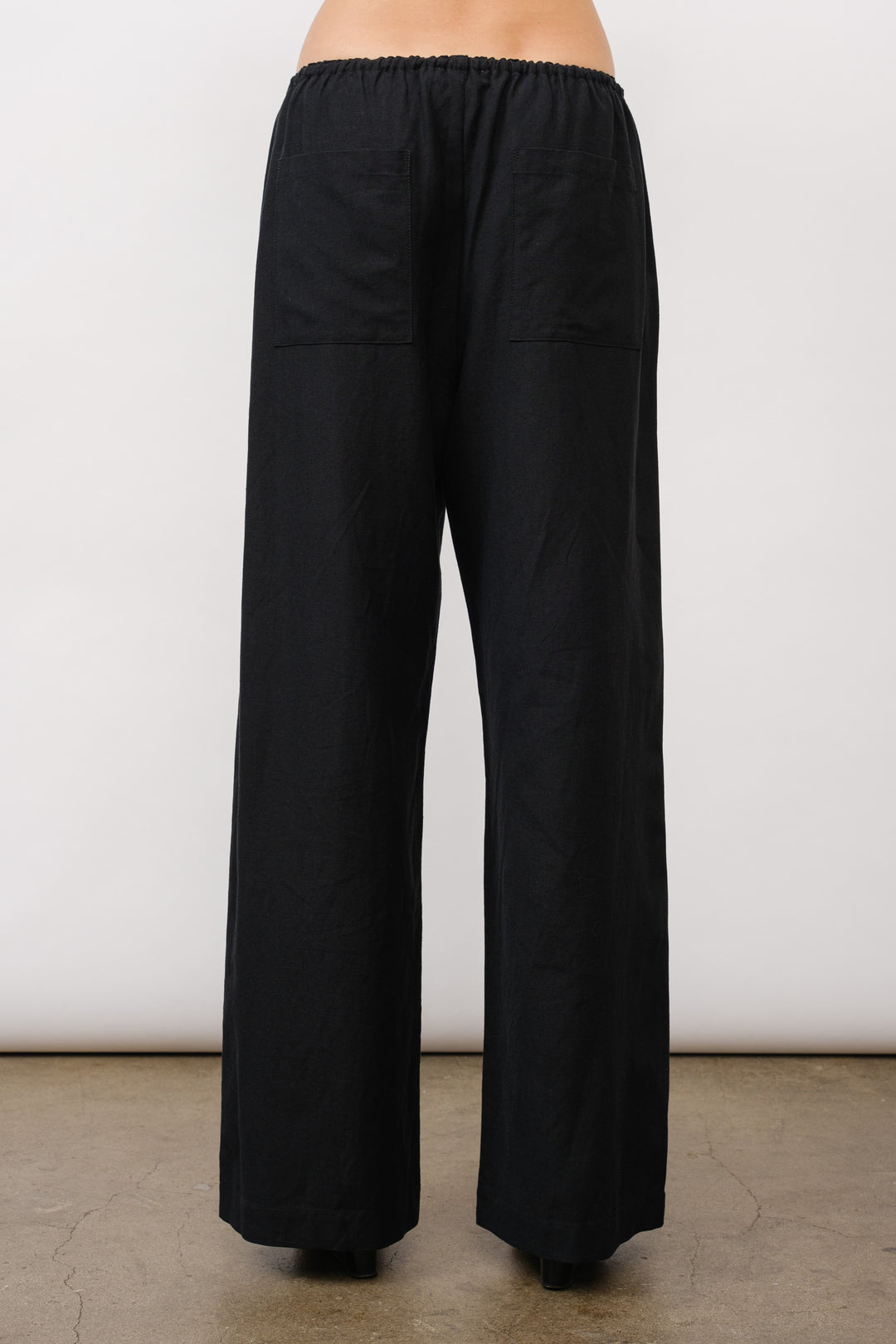 Lani Linen Drawstring Pants - Black