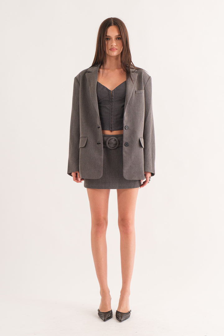 Corinne Twill Blazer - Charcoal