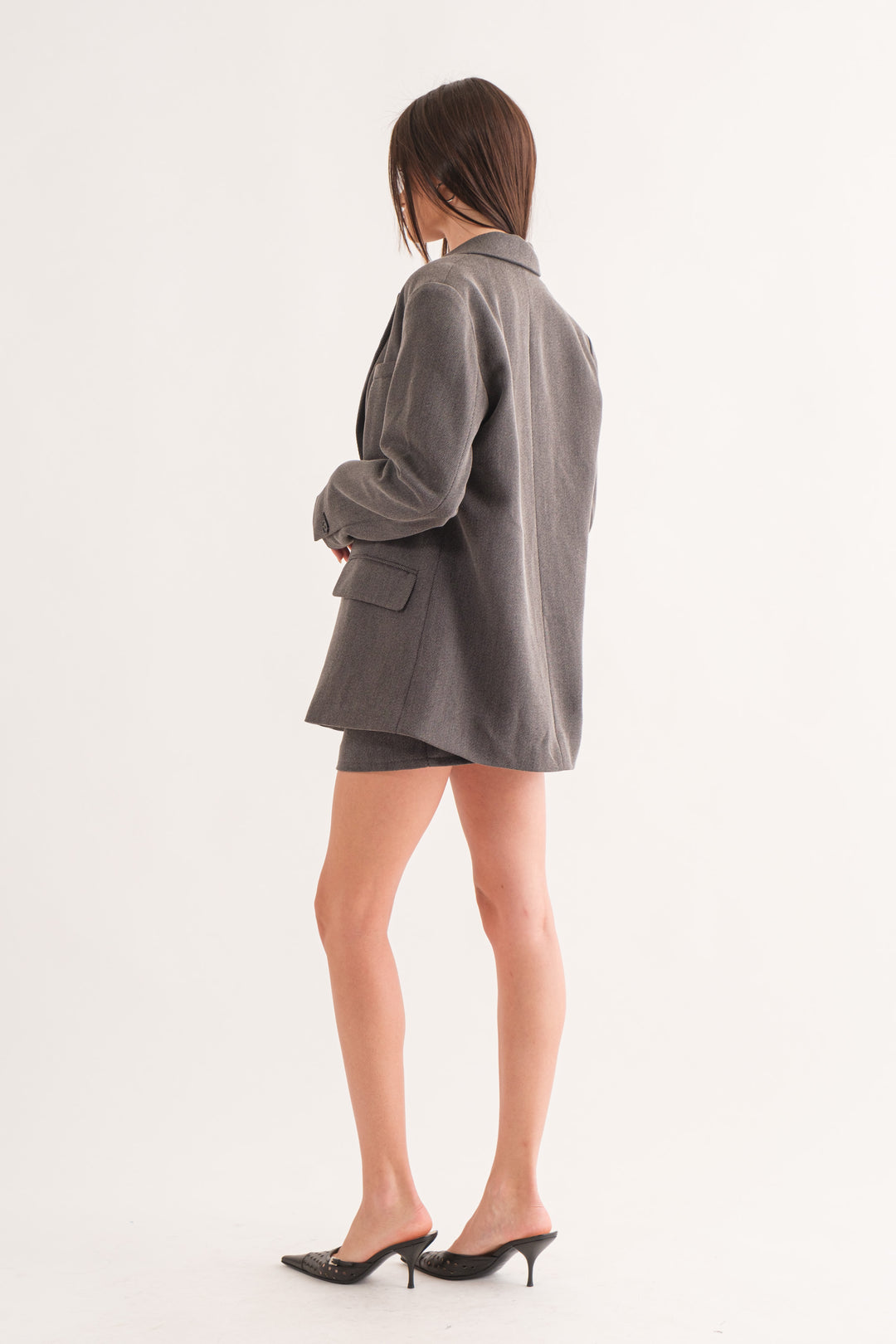 Corinne Twill Blazer - Charcoal