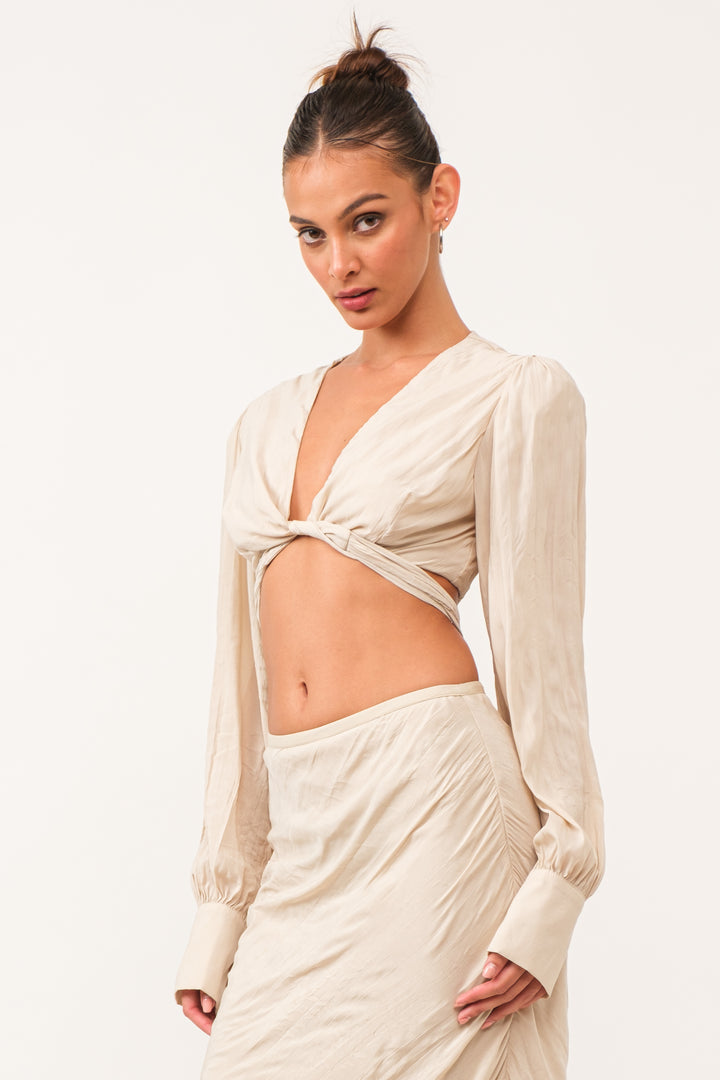 Skylar Wrap-Front Crop Top