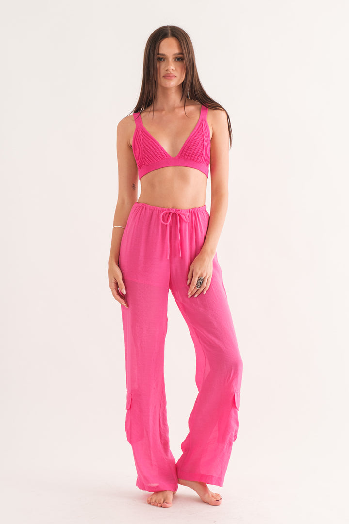 Jules Knitted Bralette - Fuchsia