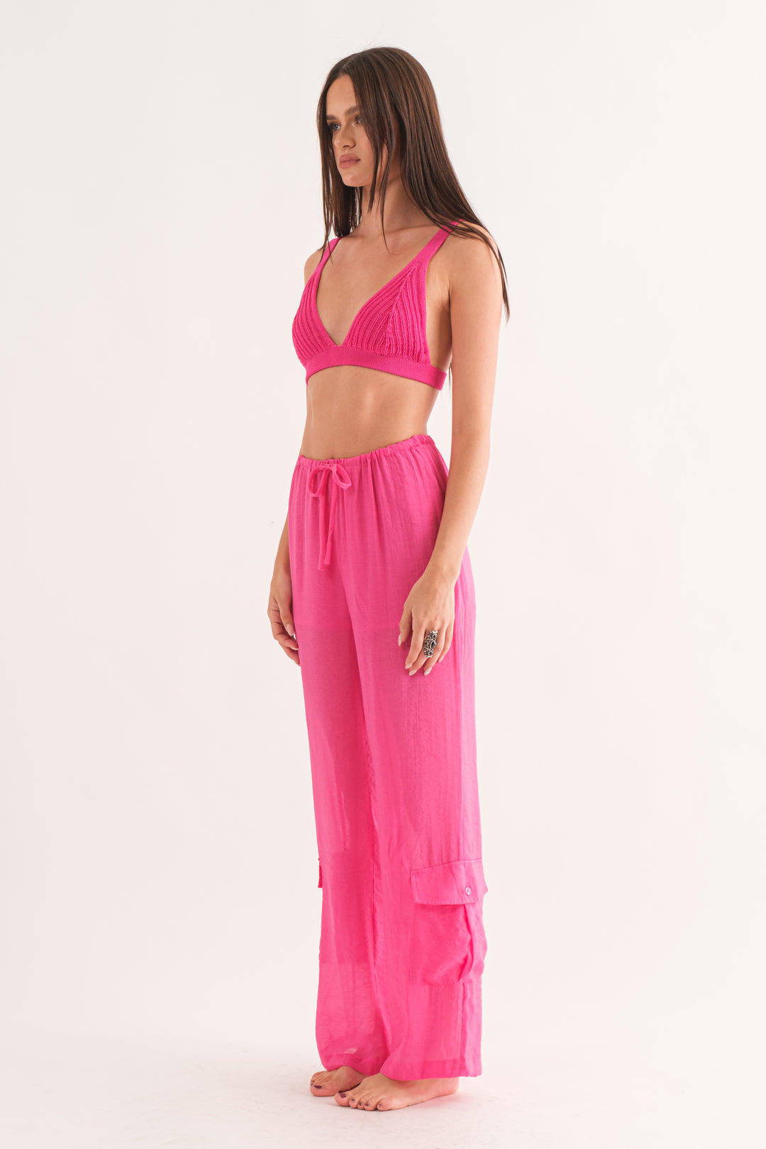 Jules Knitted Bralette - Fuchsia