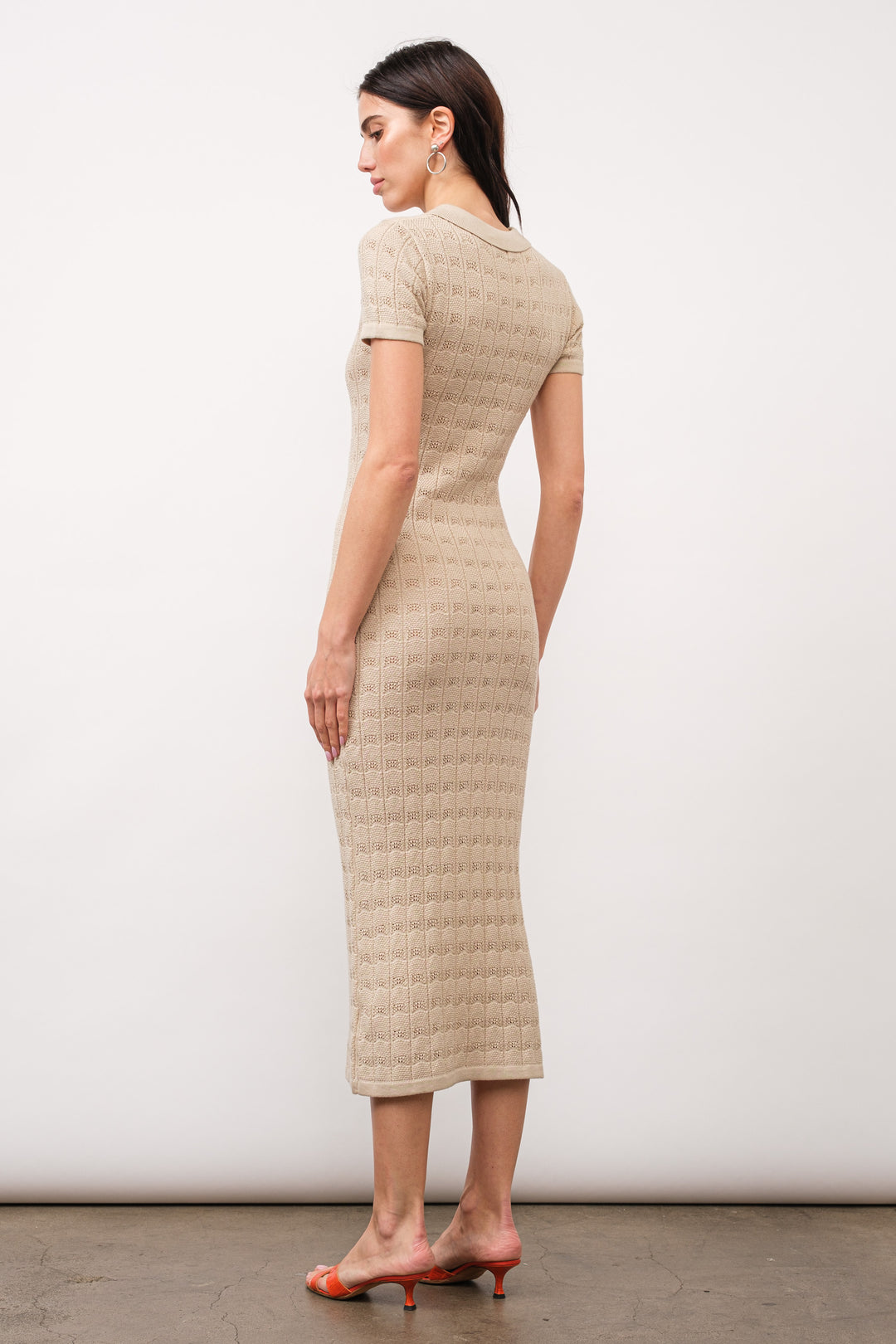 Elodie Knitted Midi Dress - Sand