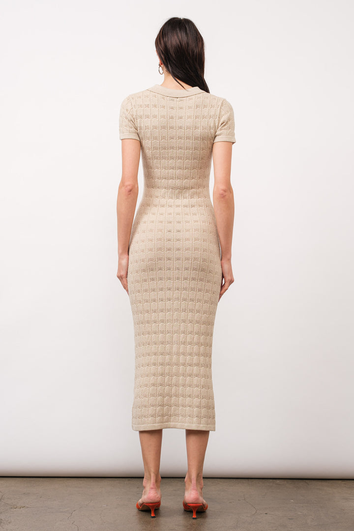 Elodie Knitted Midi Dress - Sand