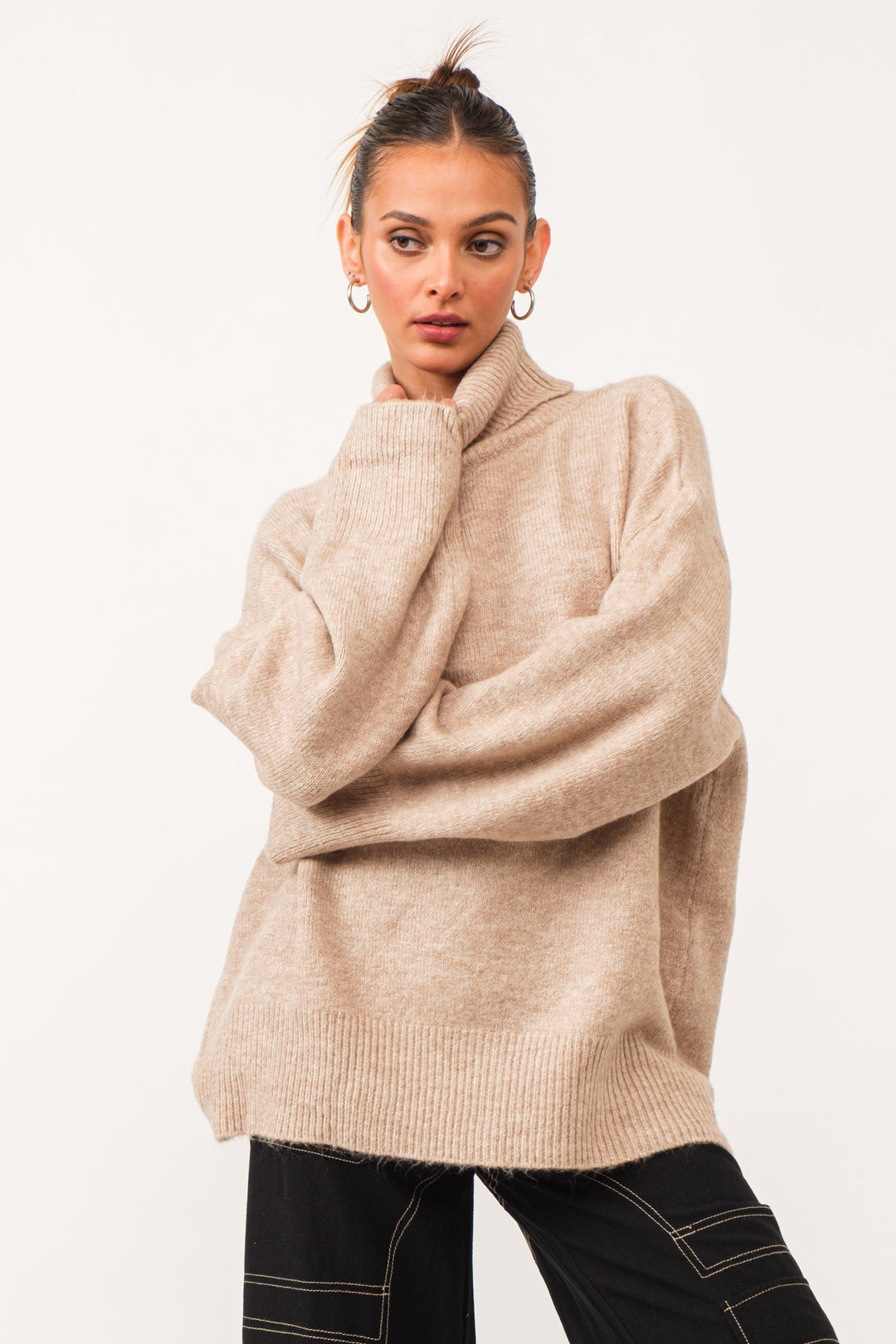 Lena Turtleneck Sweater - Natural