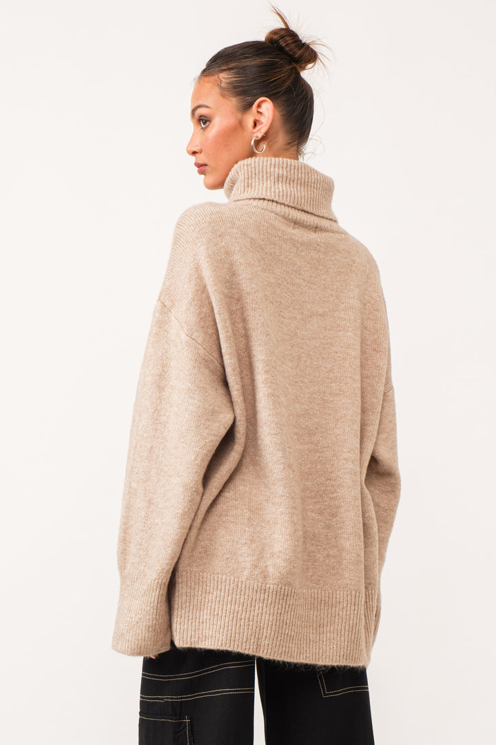 Lena Turtleneck Sweater - Natural