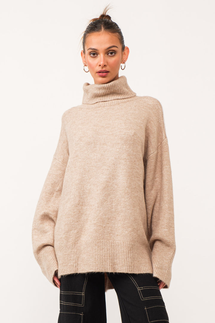 Lena Turtleneck Sweater - Natural